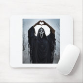Tapis De Souris Ghost Red Heart Hands Y Face Halloween Valentines (Avec souris)