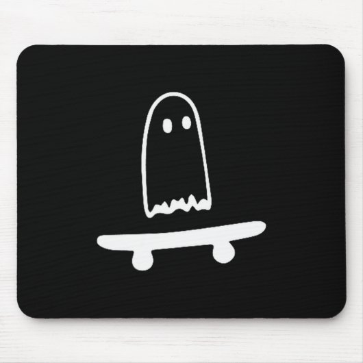 Tapis De Souris Ghost Skateboard Lazy Halloween Costume Funny Skat (Devant)