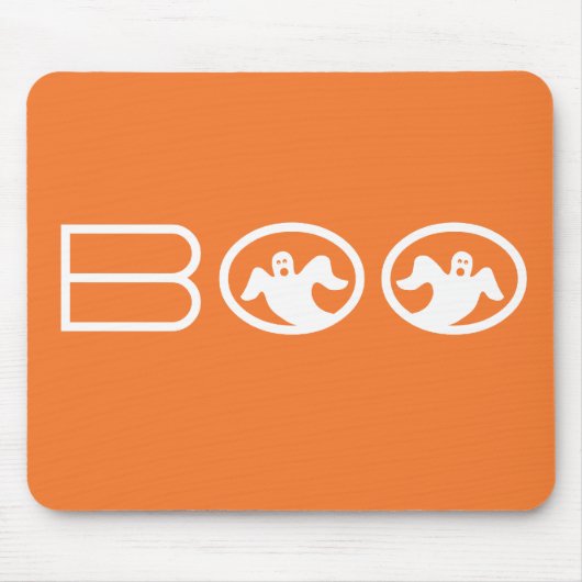 Tapis De Souris Ghosts Boo Mousepad, Orange et Blanc (Devant)