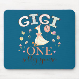 Tapis De Souris Gigi de l'oie sotte 1ère fille d'anniversaire