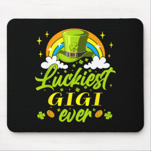 Tapis De Souris Gigi la plus chanceuse jamais shamrocks chanceux j