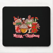 Tapis De Souris Gingerbread Cookie Christmas Coffee Cups Latte Dri (Devant)