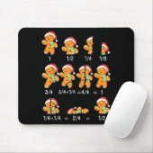 Tapis De Souris Gingerbread Cookie Santa Hat Fraction Math Teacher (Avec souris)