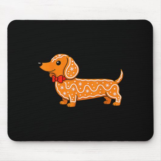 Tapis De Souris Gingerbread Dachshund Christmas Cute Weiner Dog  (Devant)