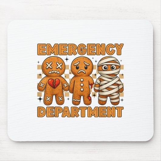 Tapis De Souris Gingerbread Emergency Department Christmas Nurse D (Devant)