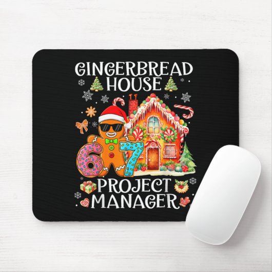 Tapis De Souris Gingerbread House Project Manager Decorating Bakin (Avec souris)