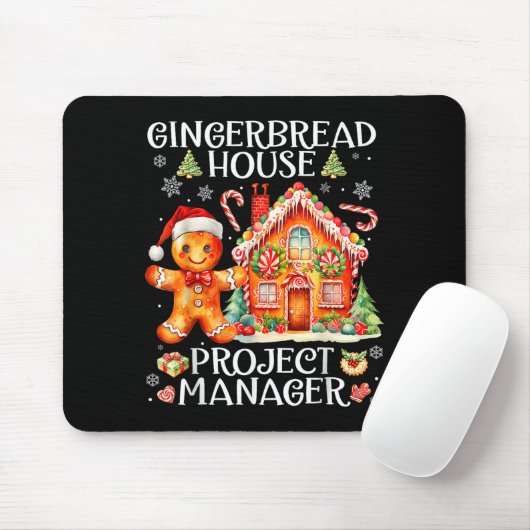Tapis De Souris Gingerbread House Project Manager Decorating Bakin (Avec souris)