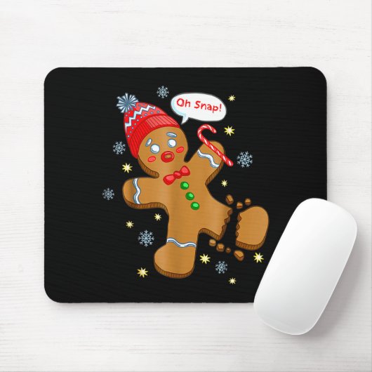Tapis De Souris Gingerbread Man Cookie Ugly Sweater Oh Snap Christ (Avec souris)