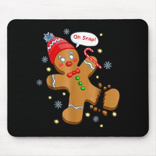 Tapis De Souris Gingerbread Man Cookie Ugly Sweater Oh Snap Christ (Devant)