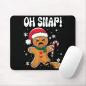 Tapis De Souris Gingerbread Man Oh Snap Christmas Funny Cookie Bak (Avec souris)