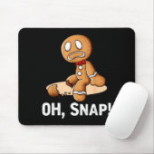 Tapis De Souris Gingerbread Man Oh Snap Christmas Funny Cookie Bak (Avec souris)