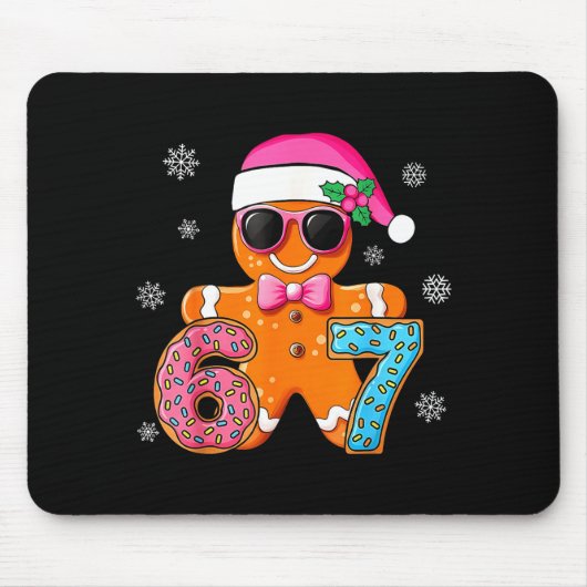Tapis De Souris Gingerbread Six Seven 67 Meme 6 7 Funny Christmas (Devant)