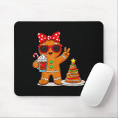 Tapis De Souris Gingerbread Women Drinking Coffee Christmas Tree C (Avec souris)