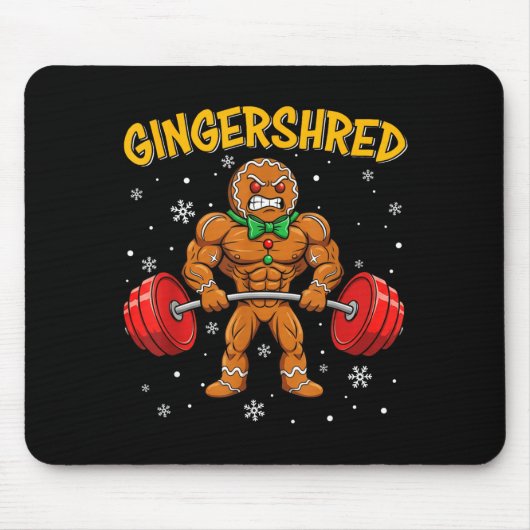 Tapis De Souris Gingershred Funny Gingerbread Man Gym Bodybuilding (Devant)