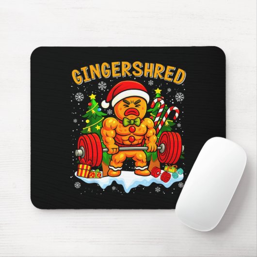 Tapis De Souris Gingershred Funny Gingerbread Man Gym Bodybuilding (Avec souris)