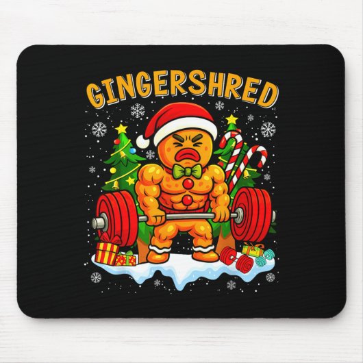 Tapis De Souris Gingershred Funny Gingerbread Man Gym Bodybuilding (Devant)
