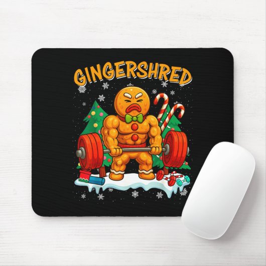 Tapis De Souris Gingershred Funny Gingerbread Man Gym Bodybuilding (Avec souris)