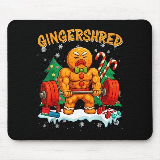 Tapis De Souris Gingershred Funny Gingerbread Man Gym Bodybuilding (Devant)