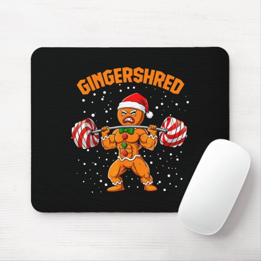 Tapis De Souris Gingershred Funny Gingerbread Man Gym Bodybuilding (Avec souris)