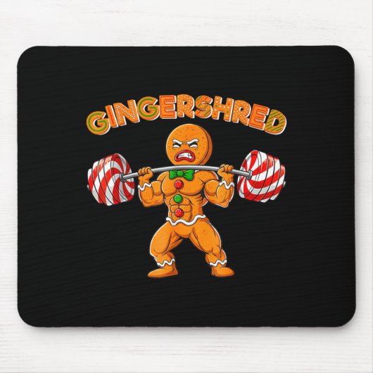Tapis De Souris Gingershred Funny Men Gym Bodybuilding Gingerbread (Devant)