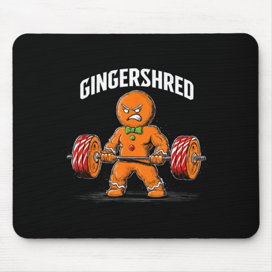 Tapis De Souris Gingershred Gingerbread Christmas Workout Gym Ging (Devant)