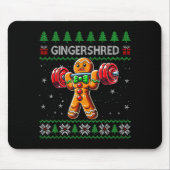 Tapis De Souris Gingershred Gym Christmas Ugly Sweater Gingerbread (Devant)
