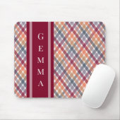 Tapis De Souris Gingham d'automne (Avec souris)