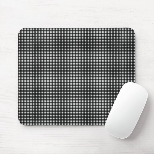 Tapis De Souris Gingham noir et blanc (Avec souris)
