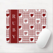 Tapis De Souris Gingham Rouge Ohio (Avec souris)