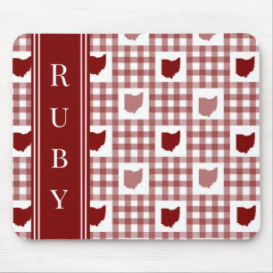 Tapis De Souris Gingham Rouge Ohio