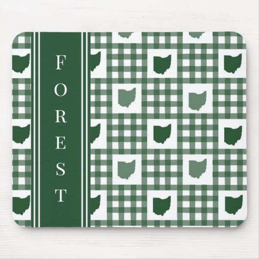 Tapis De Souris Gingham vert de l'Ohio (Devant)