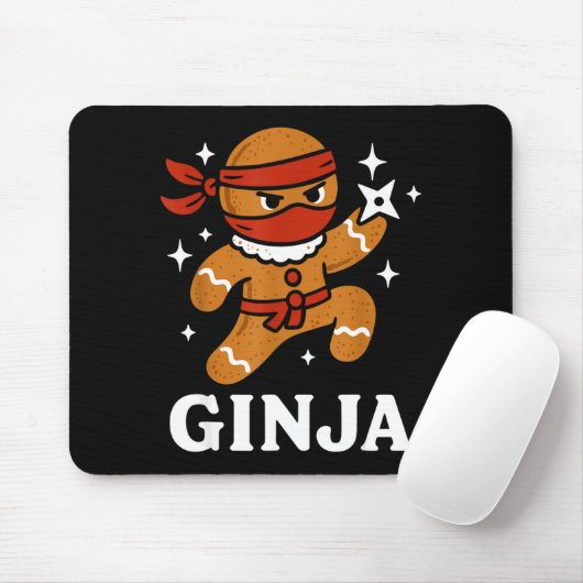 Tapis De Souris Ginjas Gingerbread Ninja Funny Christmas Cookie Bo (Avec souris)