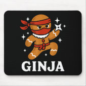 Tapis De Souris Ginjas Gingerbread Ninja Funny Christmas Cookie Bo (Devant)
