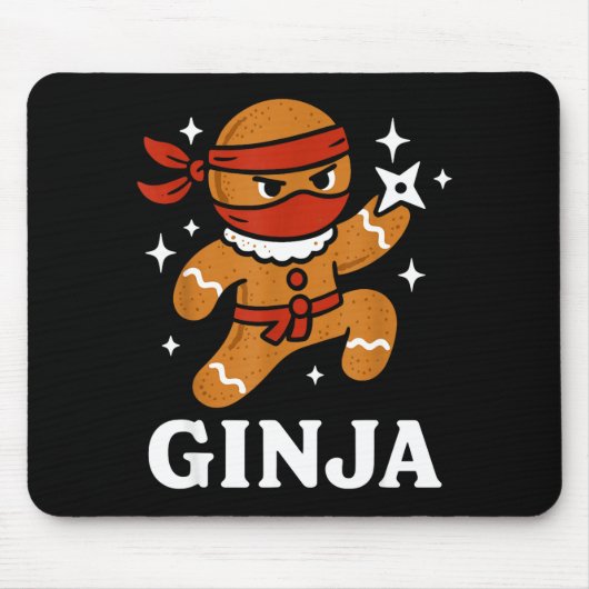 Tapis De Souris Ginjas Gingerbread Ninja Funny Christmas Cookie Bo (Devant)
