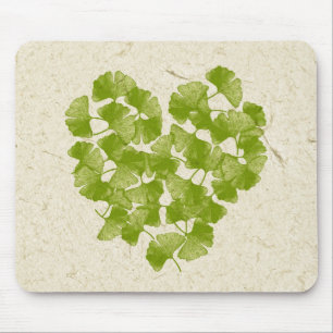 Tapis De Souris Ginkgo Leaf Heart
