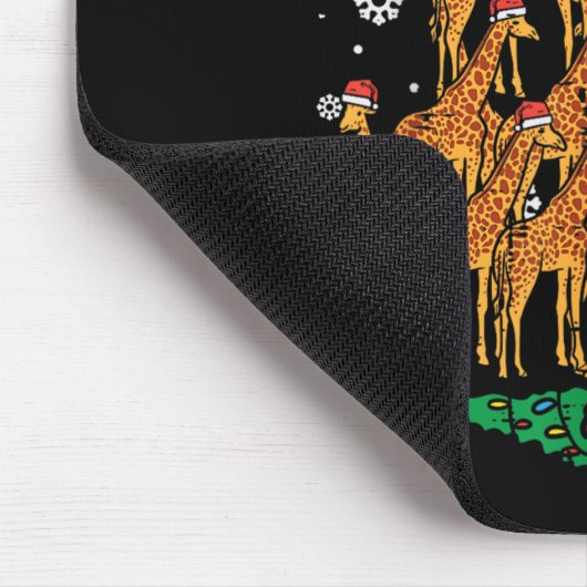 Tapis De Souris Girafe Arbre de Noël Animal Noël Femmes Hommes (Coin)