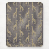 Tapis De Souris Girafe de Glitterie sur Gray brillant (Devant)