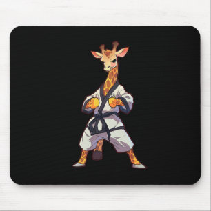 Tapis De Souris Girafe de karaté combattant d'arts martiaux de tae