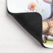 Tapis De Souris Girafe Fille Bébé Avec Fleurs Roses (Coin)