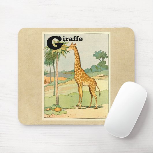 Tapis De Souris Giraffe Alphabet Animaux (Avec souris)