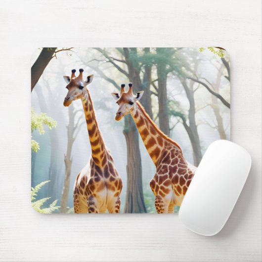 Tapis De Souris Giraffe Animal Nature Faune Affection Soin (Avec souris)