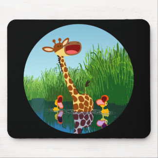 Tapis De Souris Giraffe & Canards en caricature (par télescope) Mo