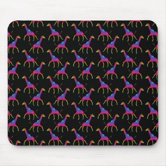 Tapis De Souris Giraffe de couleur arc-en-ciel (Devant)