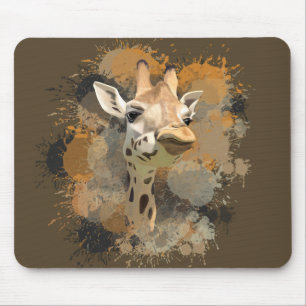 Tapis De Souris Giraffe de la faune africaine Tones de la Terre