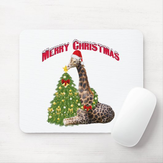 Tapis De Souris Giraffe de Noël (Avec souris)