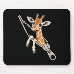 Tapis De Souris Giraffe Émergente D'Un Zipper
