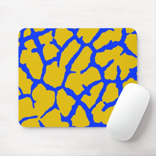 Tapis De Souris Giraffe Imprimer bleu jaune (Avec souris)
