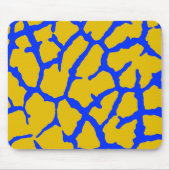 Tapis De Souris Giraffe Imprimer bleu jaune (Devant)
