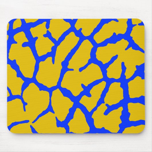 Tapis De Souris Giraffe Imprimer bleu jaune (Devant)
