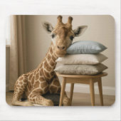 Tapis De Souris Giraffe Leaning On Pillow Stack (Devant)